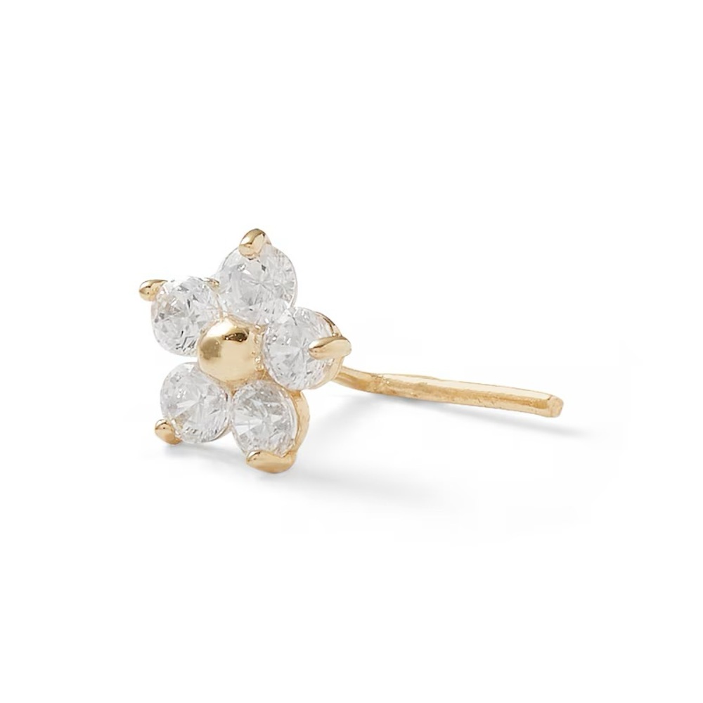 banter 14k yellow gold flower nose stud